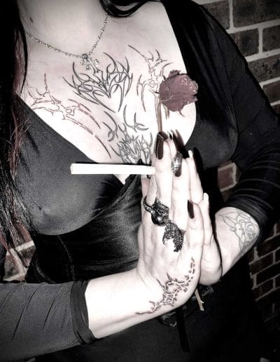 Cyberisigilism chest tattoo design