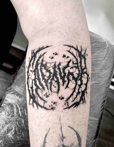 Metalcore Script Tattoo